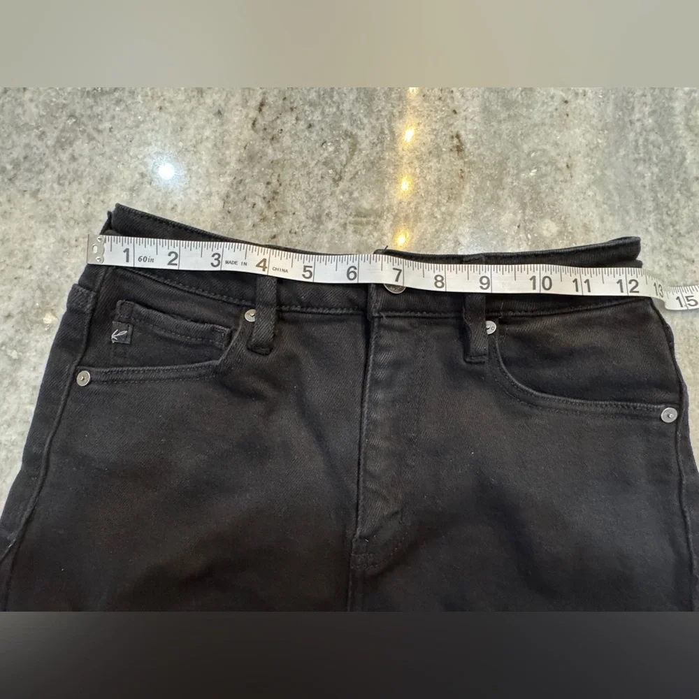 KanCan‎ 3/25 Jean Shorts Black Distressed Denim Ripped Frayed Cut Off